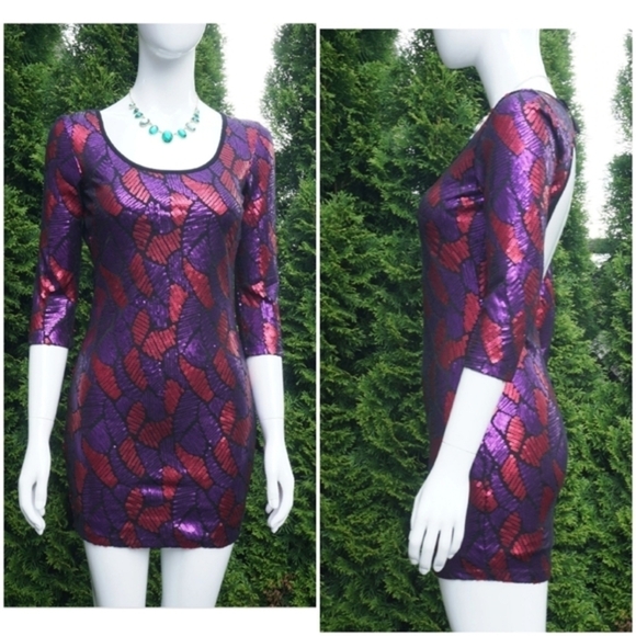 Marciano Open Back Sequin Dress‎ - Picture 3 of 4